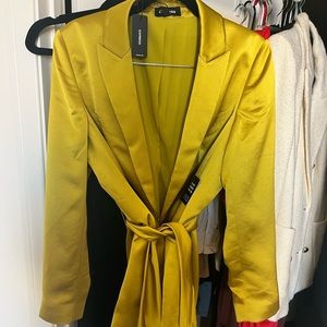 Mustard color wrap blazer